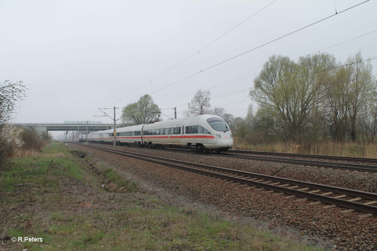 411 084-7  Kaiserslautern  als IC 1545 Leipzig - Dresden bei Borsdorf bei Leipzig. 29.03.14