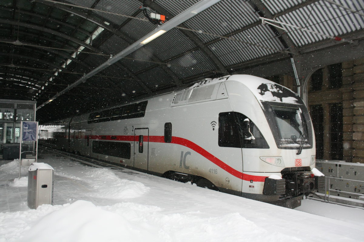 4110 116 Gestrandet im Bahnhof Halle/Saale Hbf am 8.2.21