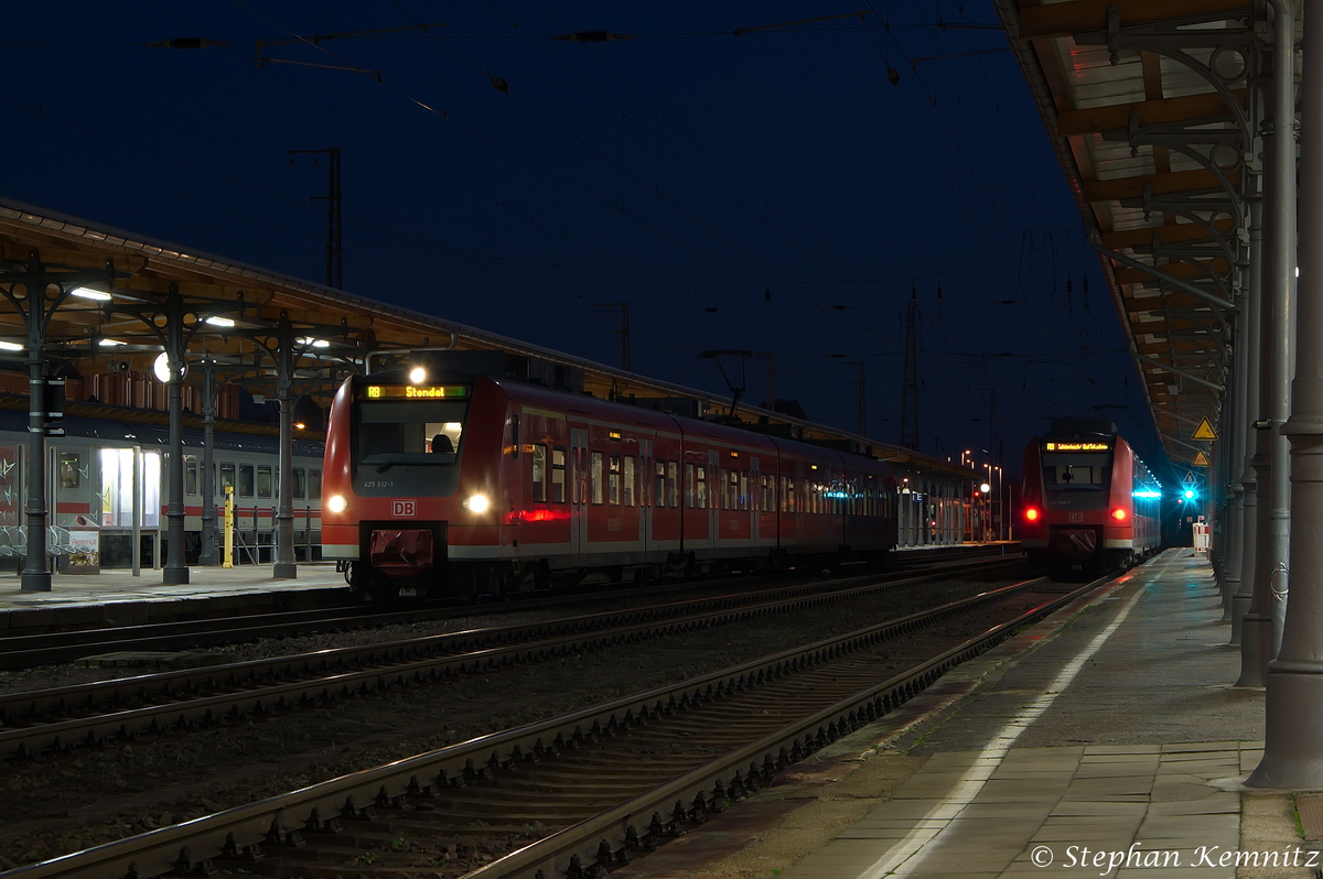 425 512-1 als RB30 (RB 17826) von Schönebeck-Bad Salzelmen nach Stendal, hatte den Endbahnhof Stendal erreicht. 15.12.2013