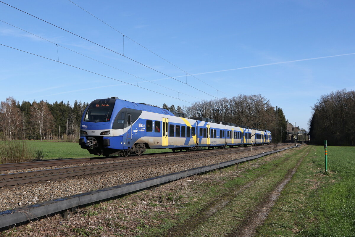 430 005 auf dem Weg nach Kufstein am 20. Mrz 2024 bei Brannenburg im Inntal.