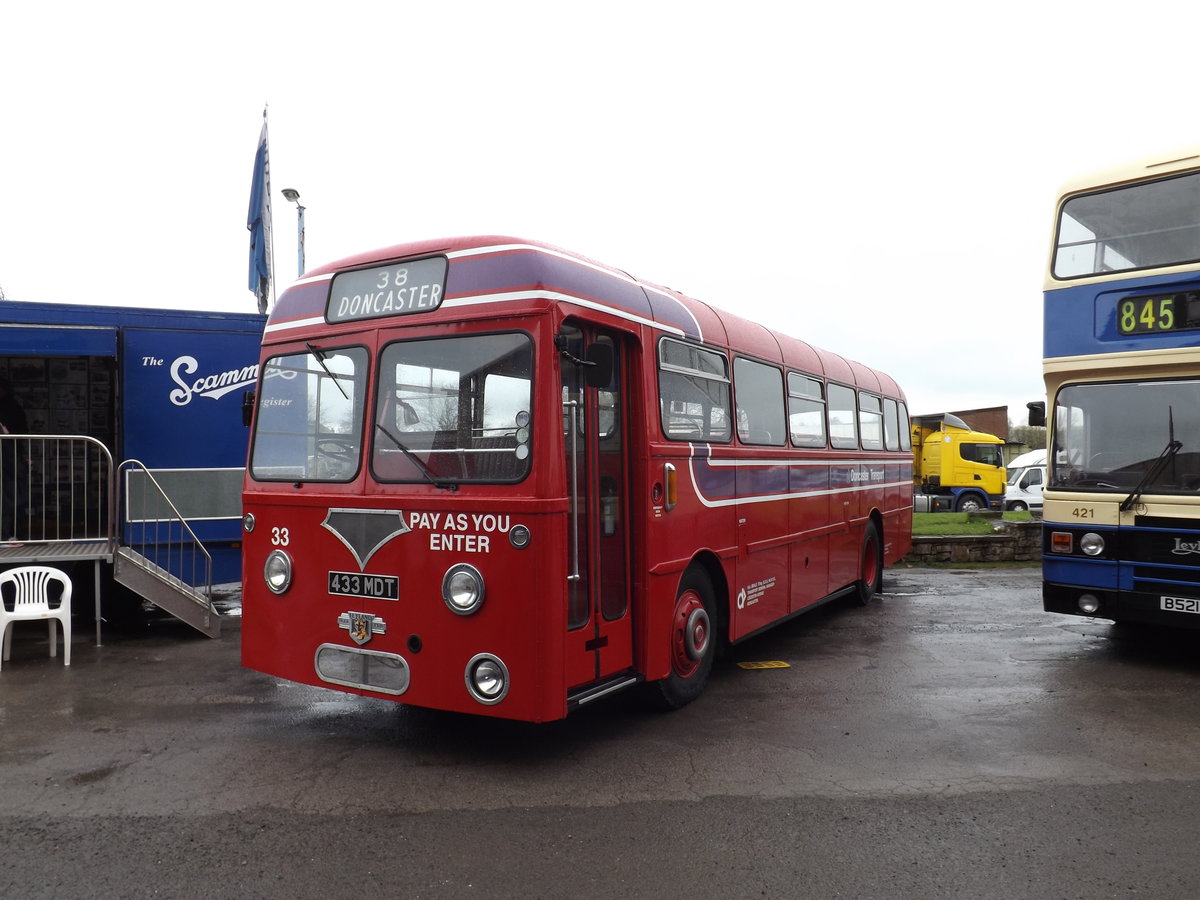 433 MDT
1963 Leyland Tiger Cub
Roe B45F
Doncaster Corporation 33

Photo tajen at Brough, Cumbria, England on 10th April 2017.