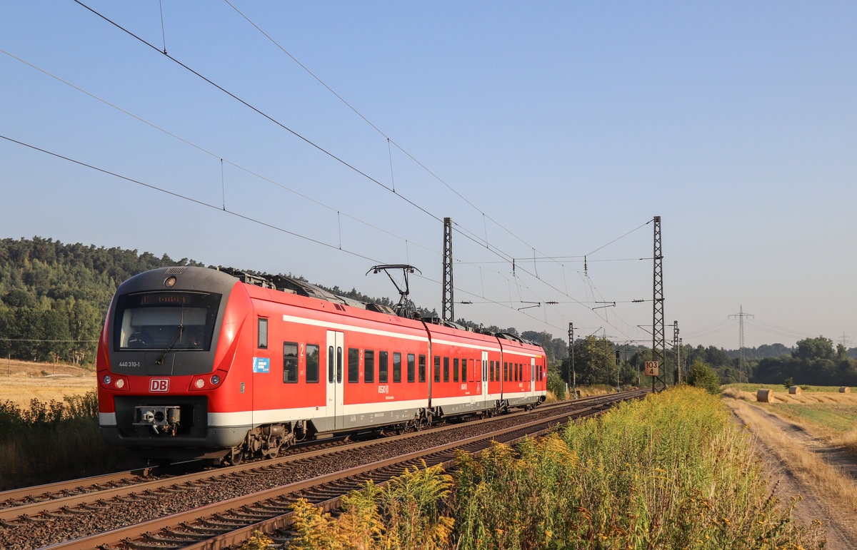 440 310 als RB nach Bamberg in Kerzell am 03.08.18