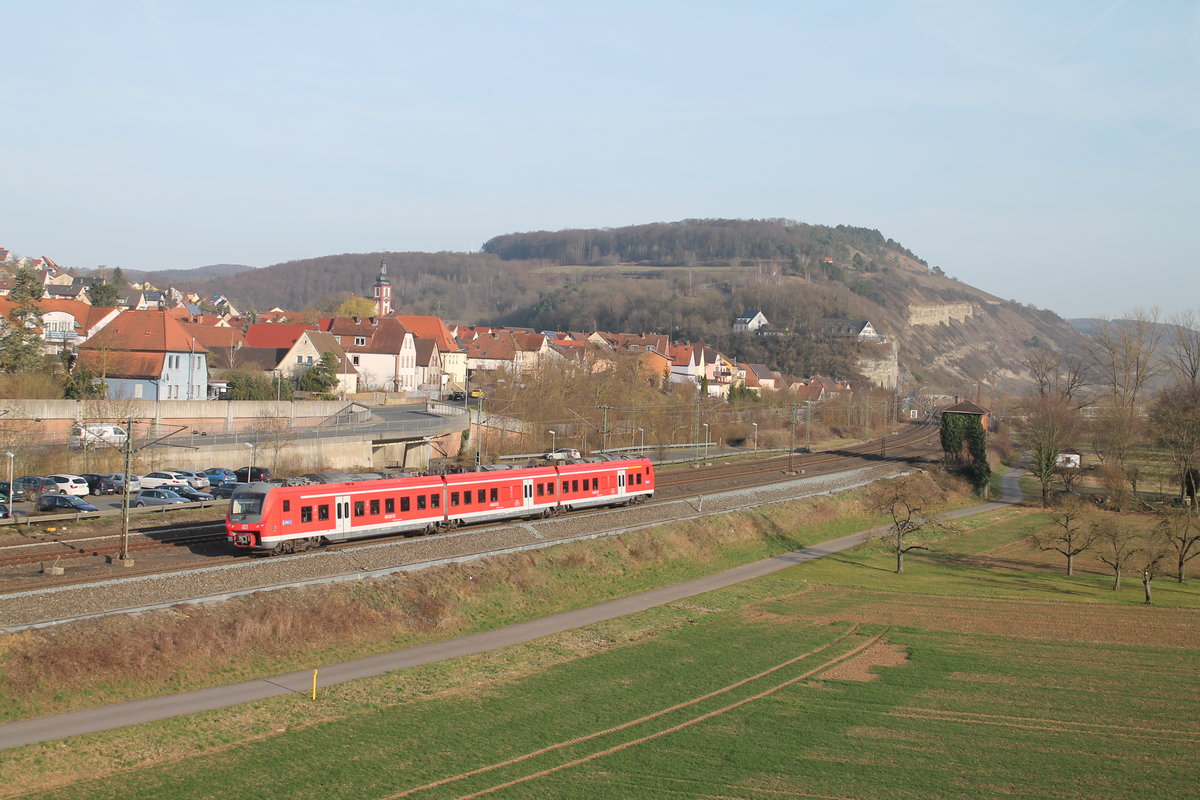 440 319-1 verlässt Retzbach-Zellingen als RB 58057 Jossa - Bamberg. 16.03.17