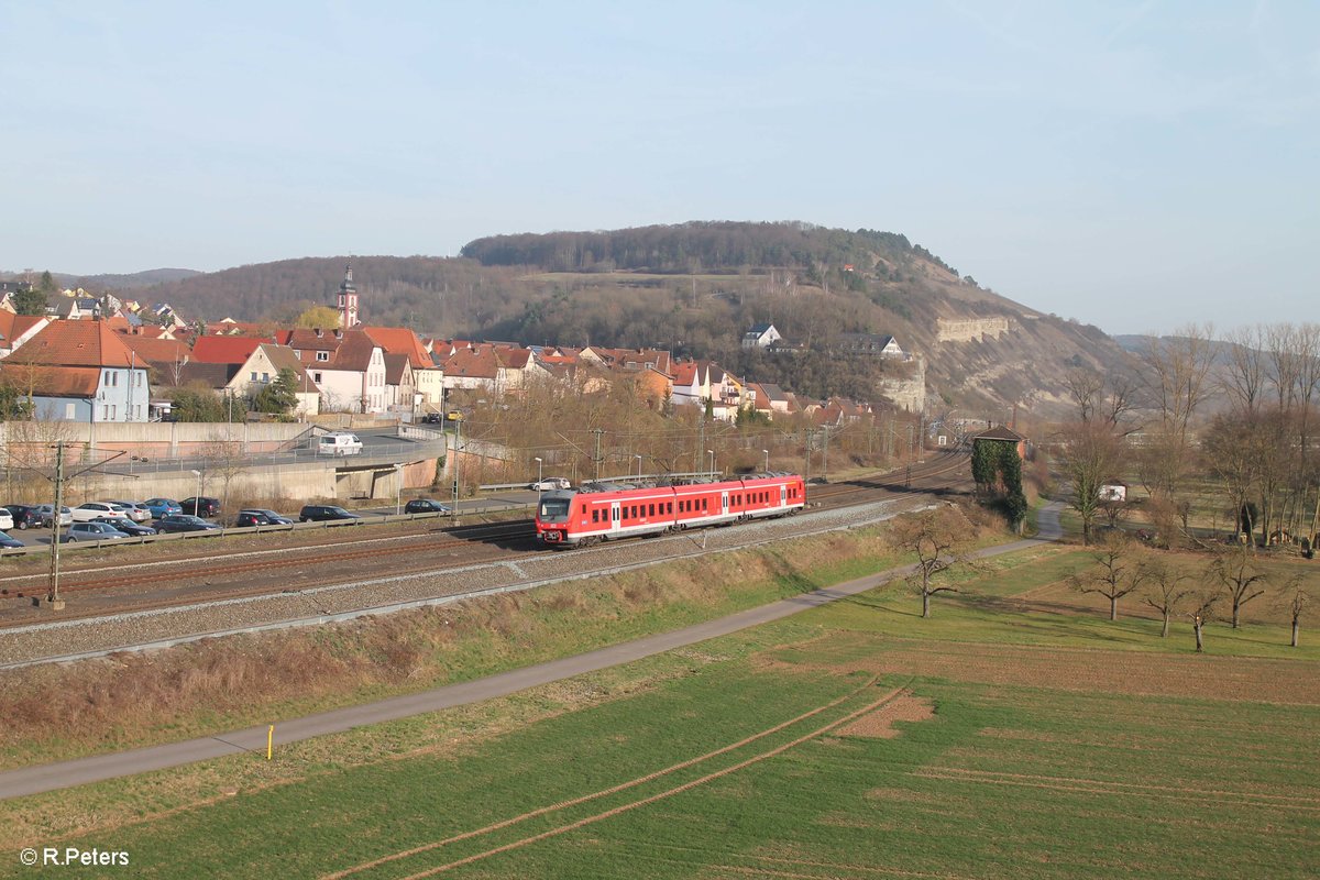 440 319-1 verlässt Retzbach-Zellingen als RB 58057 Jossa - Bamberg. 16.03.17