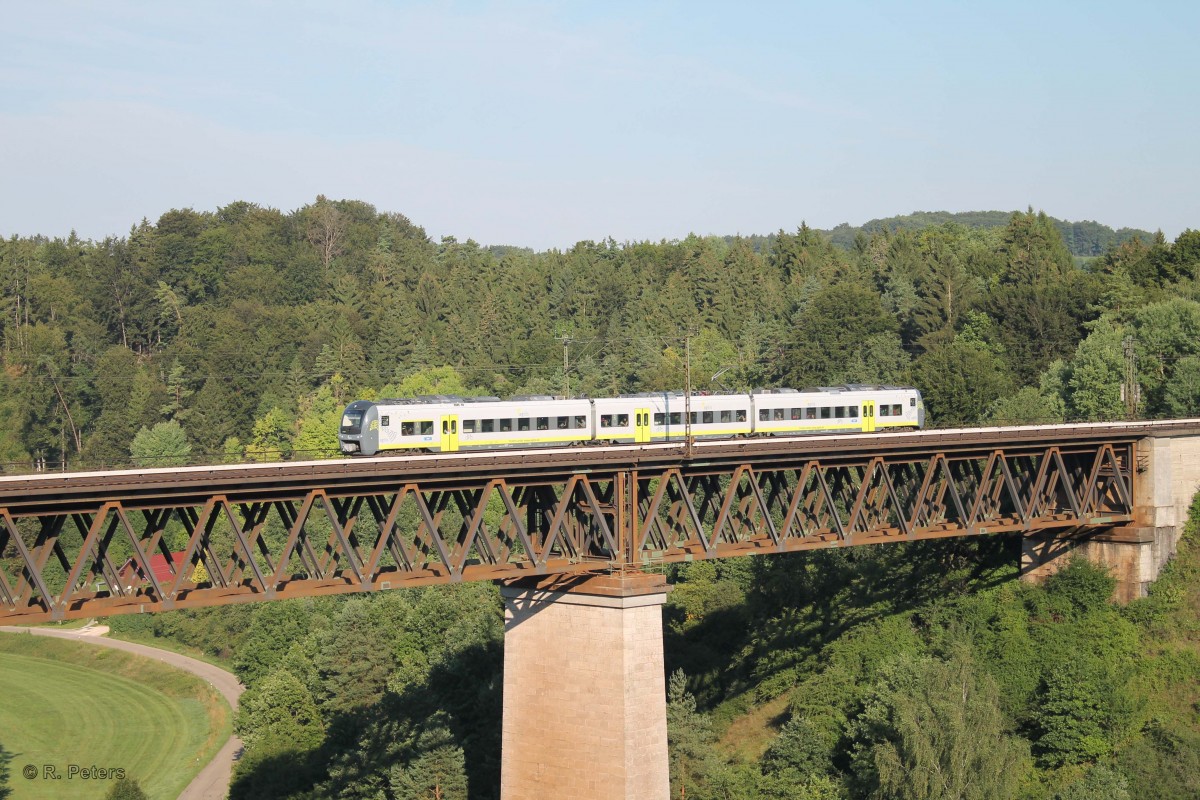 440 907 als ag84457 Neumarkt/Oberpfalz - Regensburg auf dem Beratzhausener Viadukt. 23.07.14