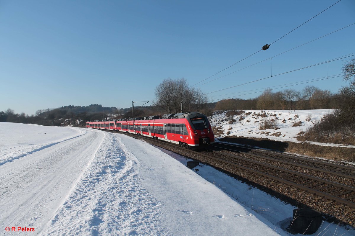 442 244 als R5 39341 Nürnberg - Neumarkt/Oberpfalz bei Pölling. 26.01.17