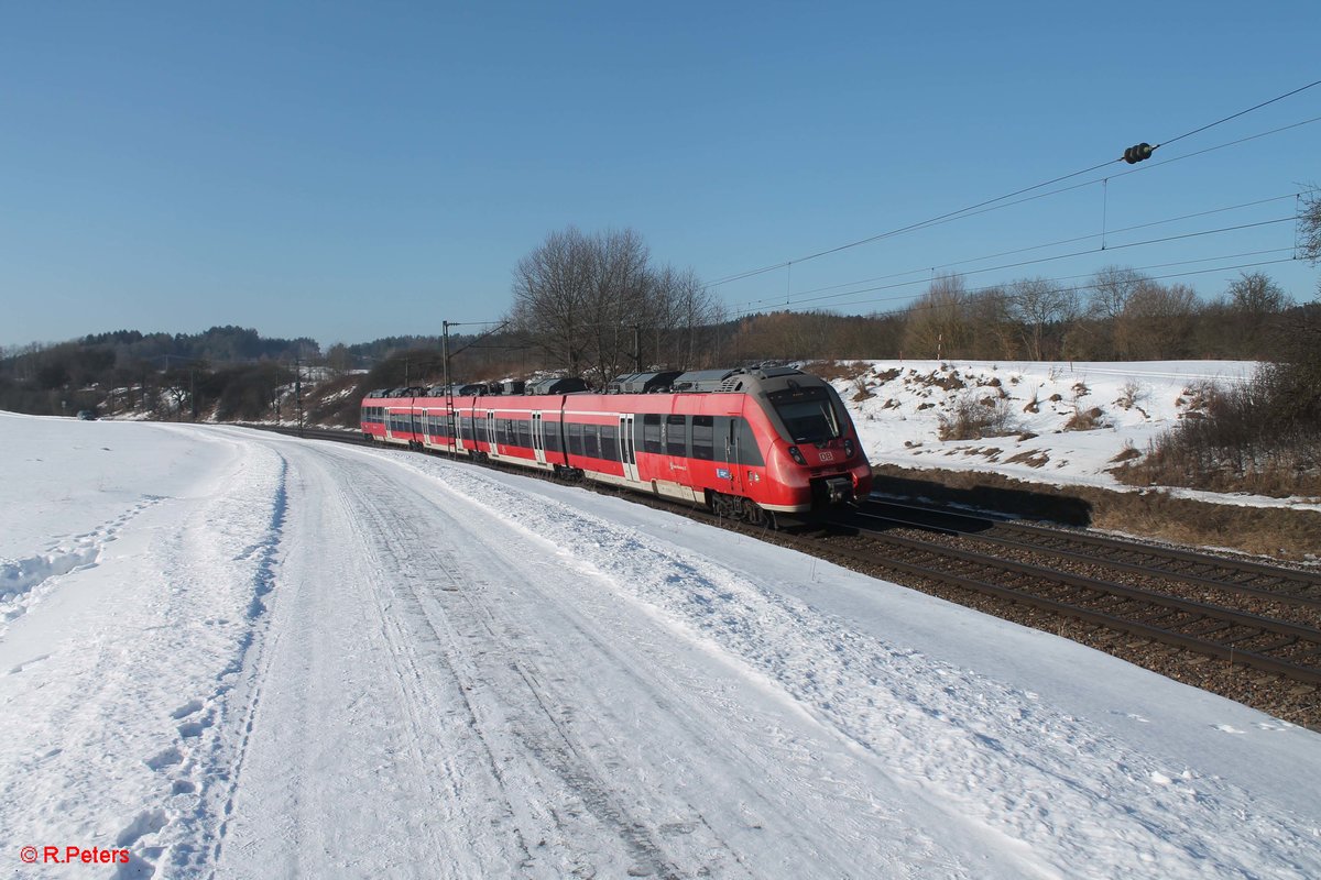 442 248-1 als R5 39336 Nürnberg HBF - Neumarkt/Oberpfalz bei Pölling. 26.01.17