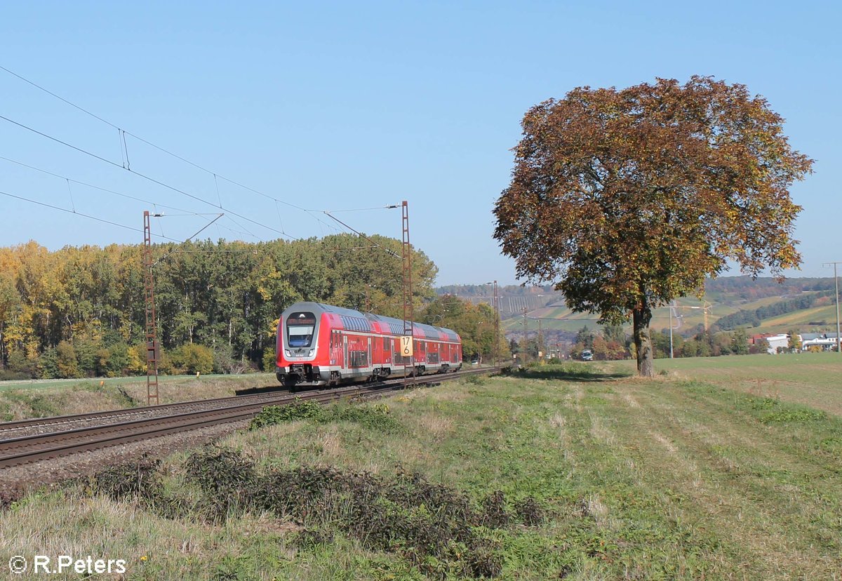 445 043-3 als RE 55 RE4611 Frankfurt/Main - Würzburg kurz vor Retzbach-Zellingen. 13.10.18