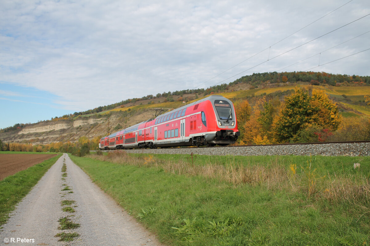 445 077 als RE 54 RE4617 Frankfurt/Main - Bamberg bei Thngersheim. 21.10.24