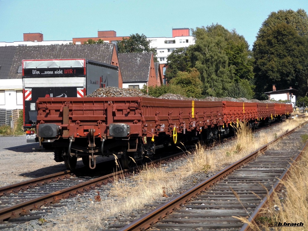 5 rungenwagen der gattung RES-x 579.1 standen im bahnhof von glinde,29.08.18