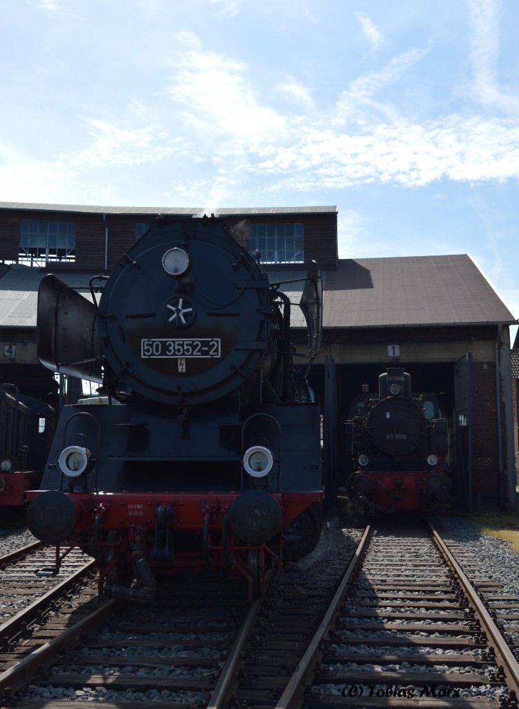 50 3552-2 und 89 906 beim Lokschuppen-Fest in Hanau am 14.06.2015