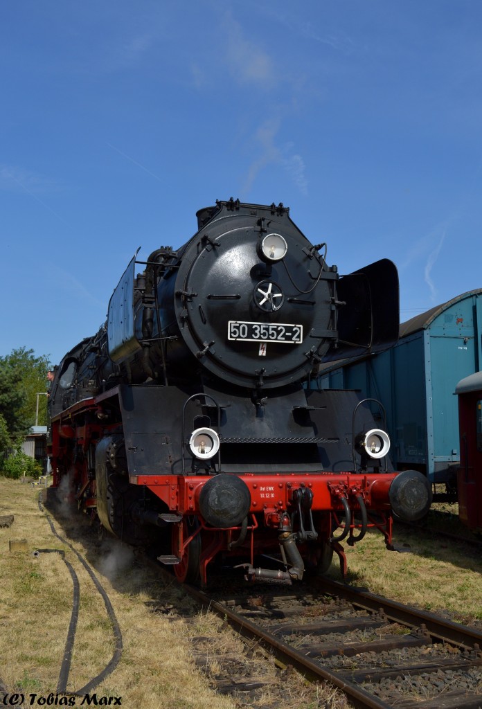 50 3552-2 nach getaner Rangierarbeit beim Lokschuppen-Fest in Hanau am 14.06.2015