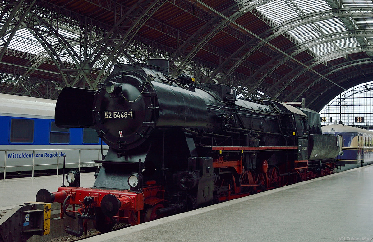 52 5448 auf dem Leipziger Museumsgleis am 26.07.2016