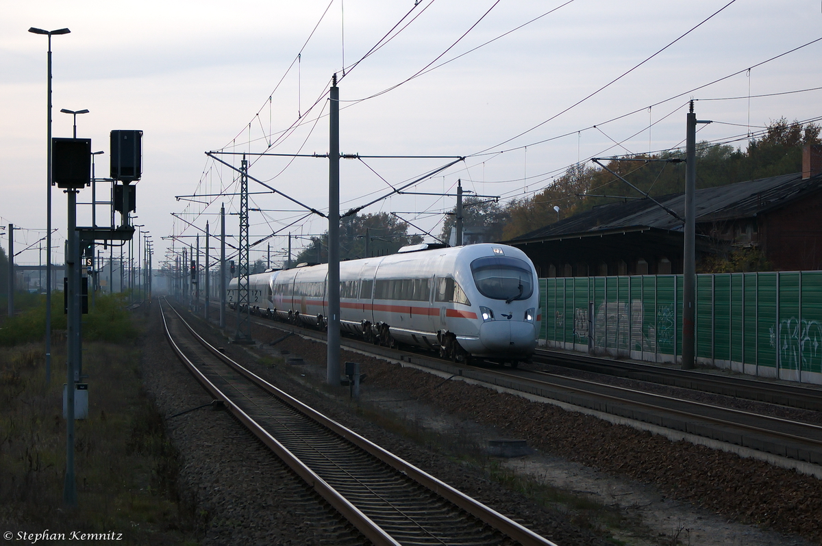 605 520-5  Rendsburg  als ICE 38 von Oesterport st nach Berlin Ostbahnhof & 605 006-5 als ICE 381 von Aarhus nach Berlin Ostbahnhof, wurden über Rathenow umgeleitet. 31.10.2014