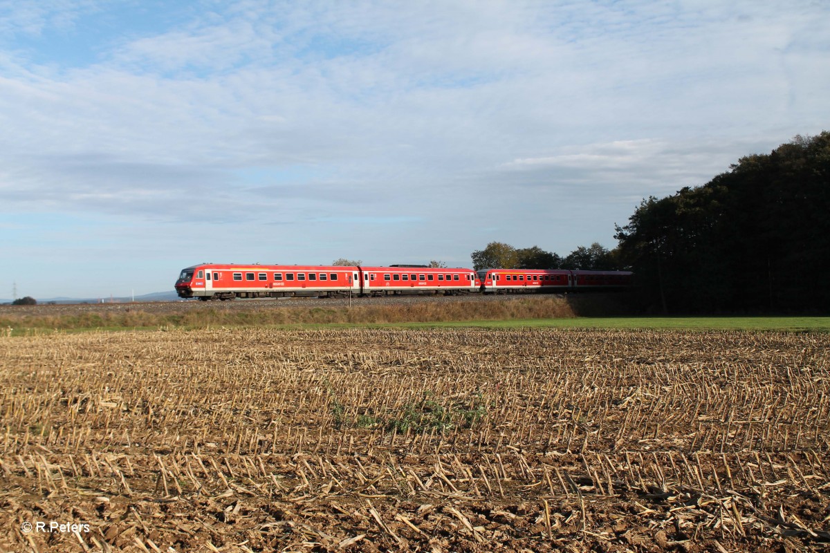 610 004 + xxx als RE 3696 Regensburg - Hof bei Oberteich. 22.10.13