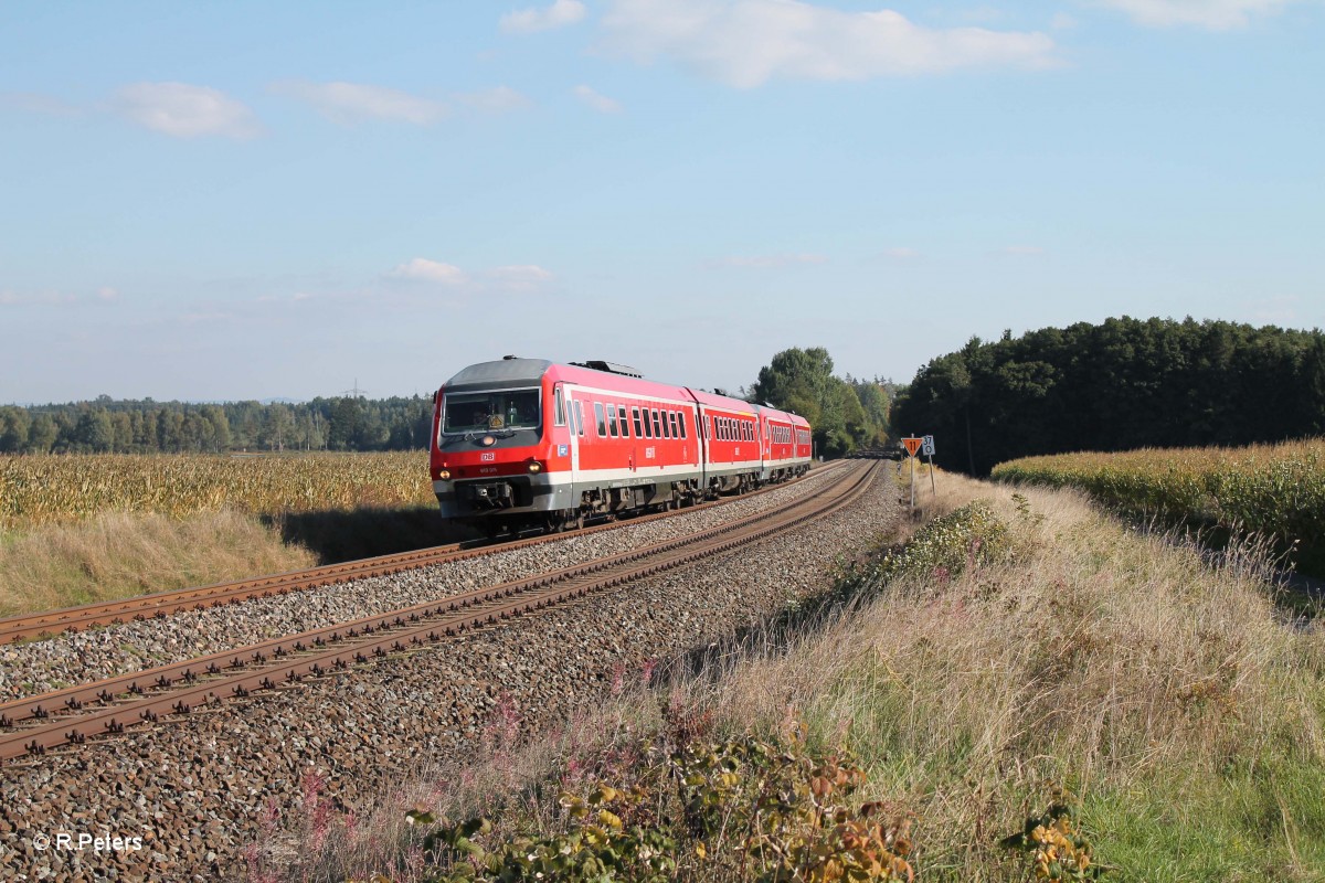 610 015 als RE 3696 Regensburg - Hof bei Oberteich. 01.10.13