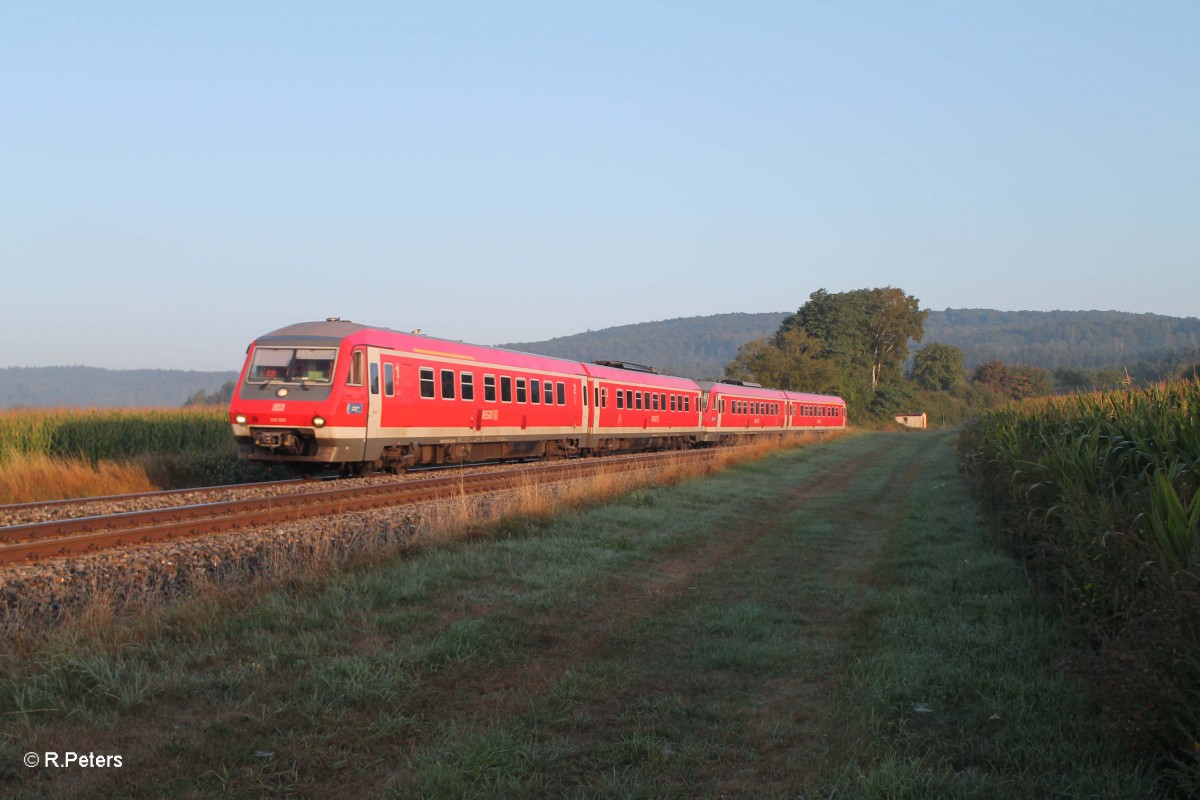 610 509 als RE 3693 Hof - Regensburg bei Oberteich 05.09.13