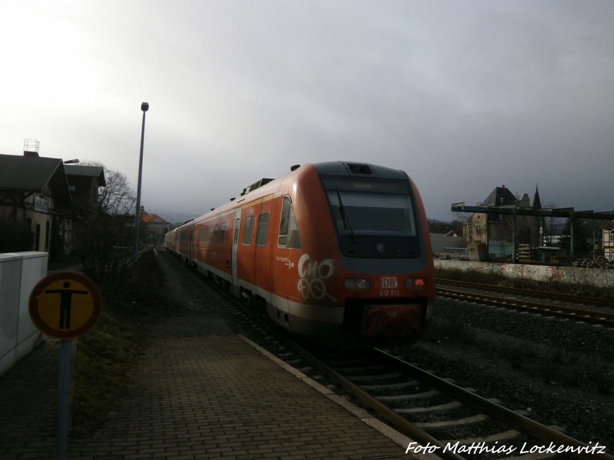 612 510 / 010 & 612 013 / 513 als RE4 mit ziel Goslar beim verlassen des Bahnhofs Wernigerode am 21.12.14