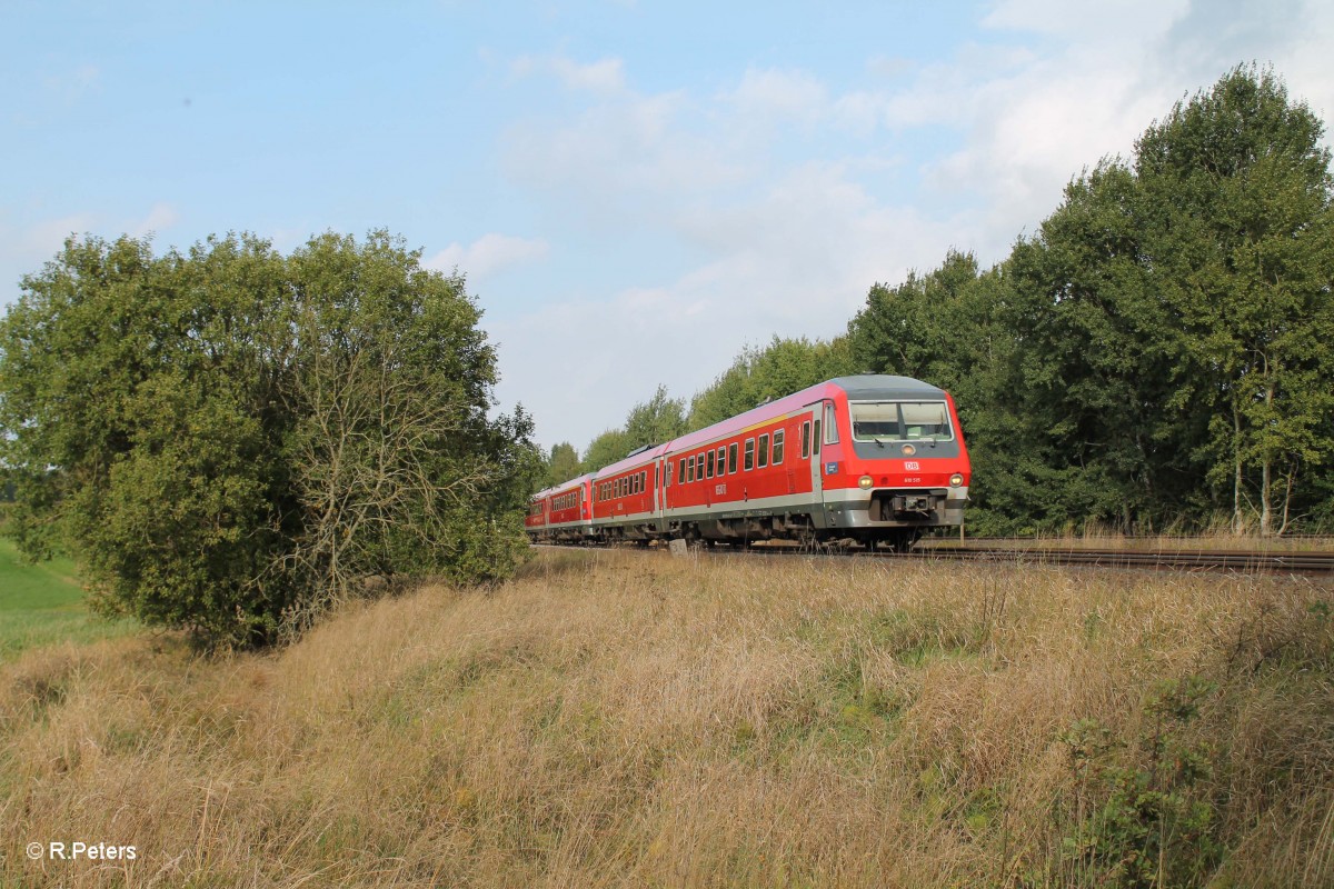 612 515 + 005 als RE3697 Hof - Regensburg bei Schnfeld. 26.09.13