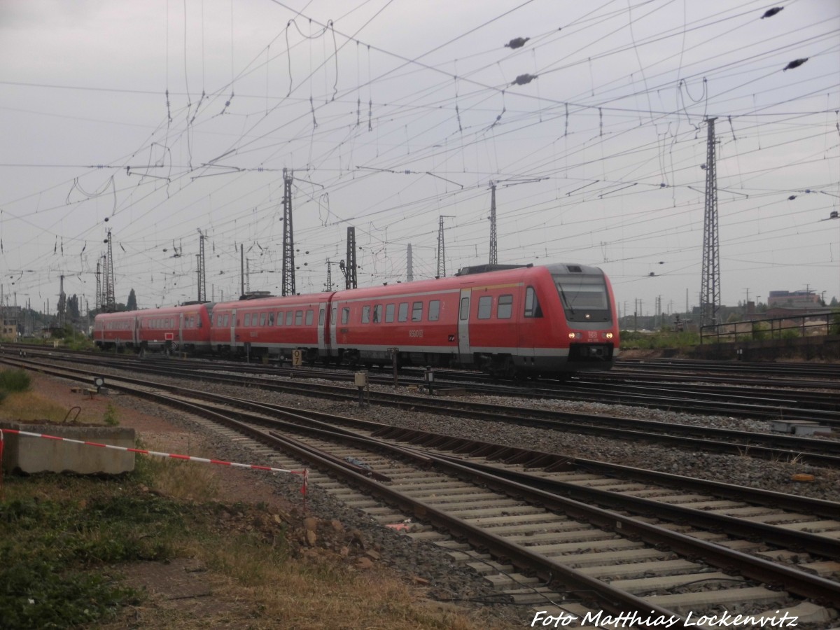 612er im Doppelpack bei der einfahrt in den Hallenser Hbf am 13.6.15 