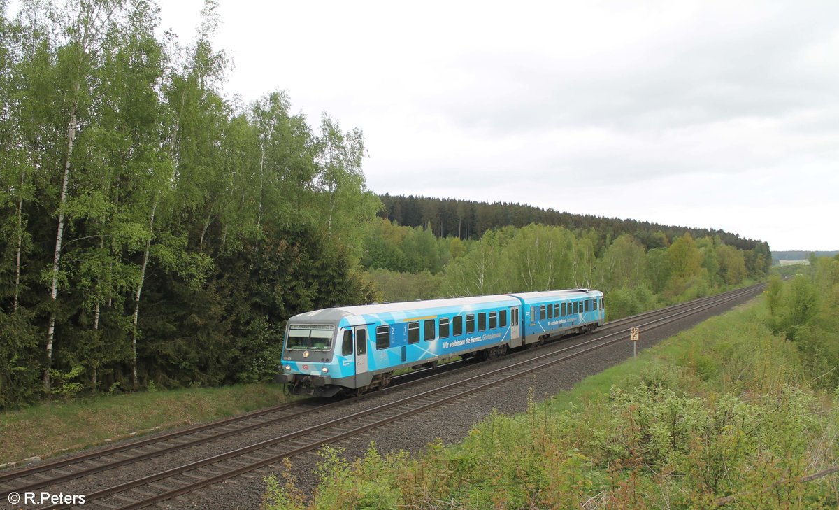 628 424 als Überführungsfahrt von Chemnitz nach Mühldorf bei der Einfahrt in Marktredwitz. 01.05.18