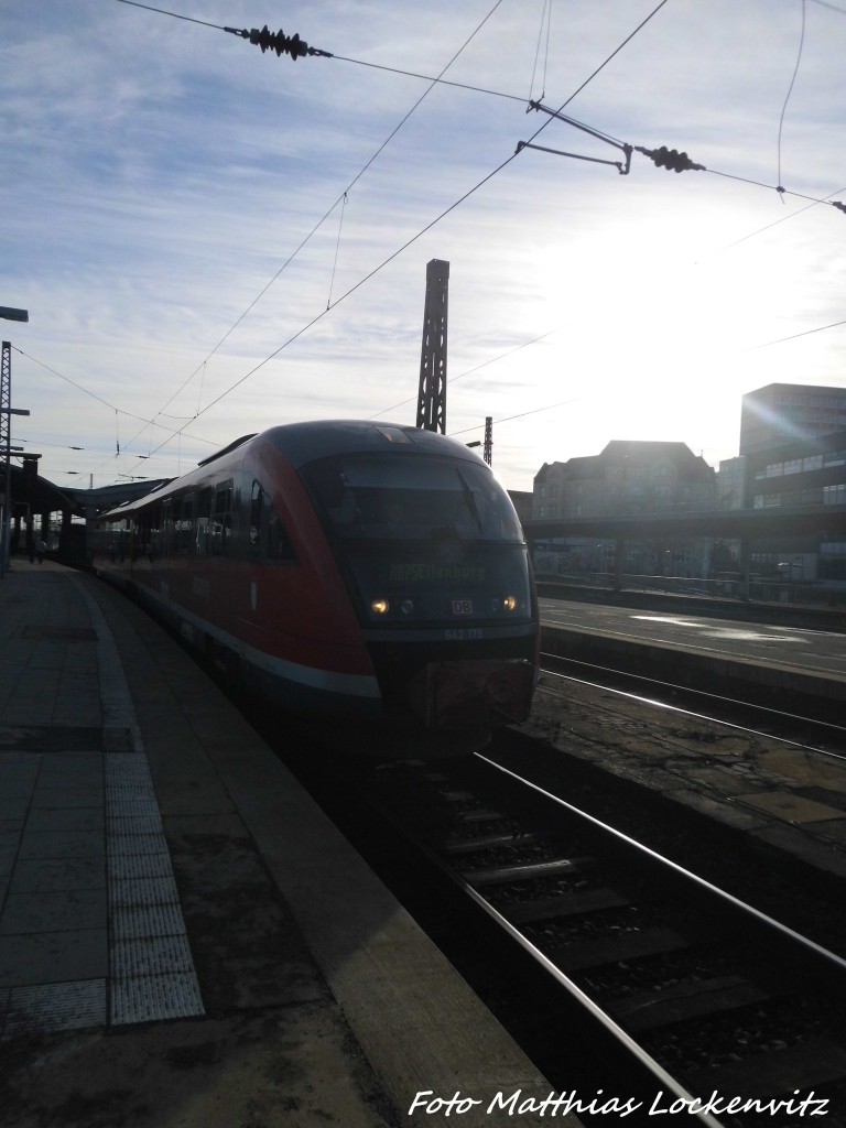 642 179 / 679 als RB75 mit ziel Eilenburg verlsst den Hallenser Hbf am 14.1.16