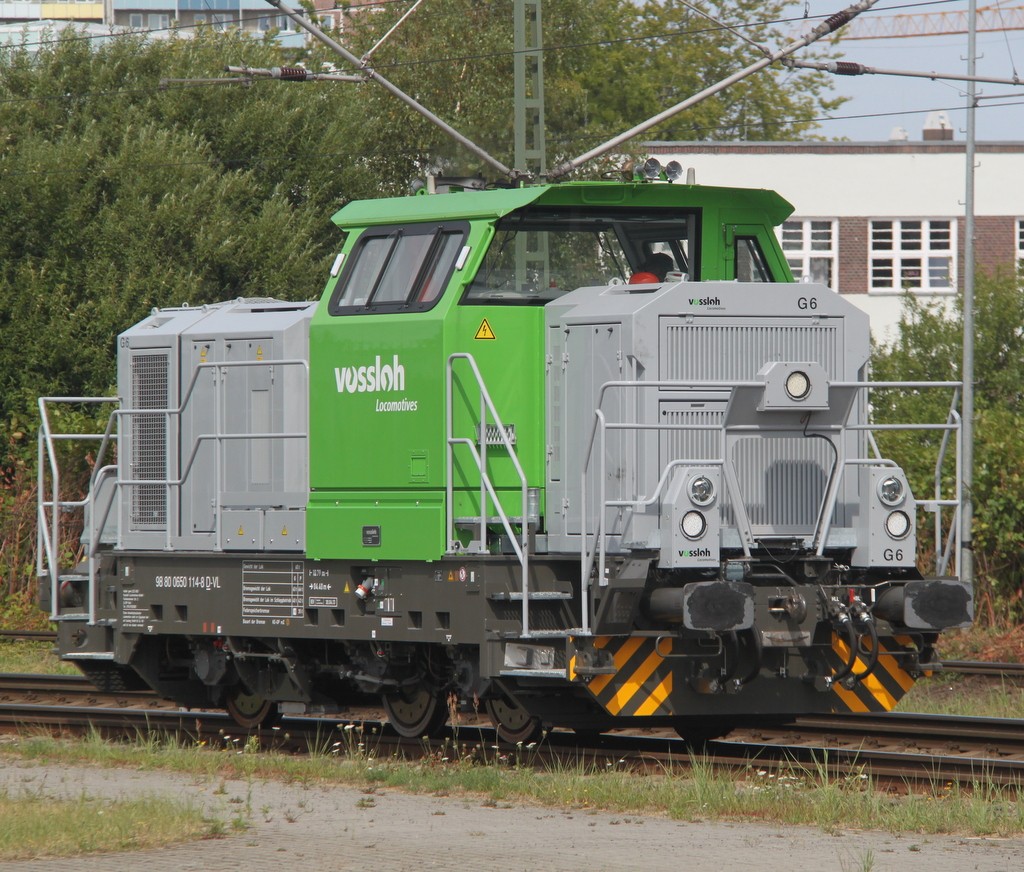 650 114-8 beim Rangieren im Rostocker Hbf.16.08.2013