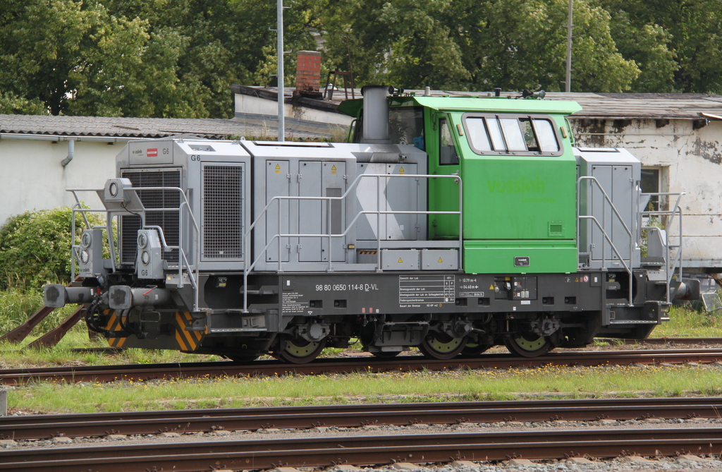 650 114-8 stand am 13.08.2016 ohne Vossloh-Logo im Rostocker Hbf.13.08.2016