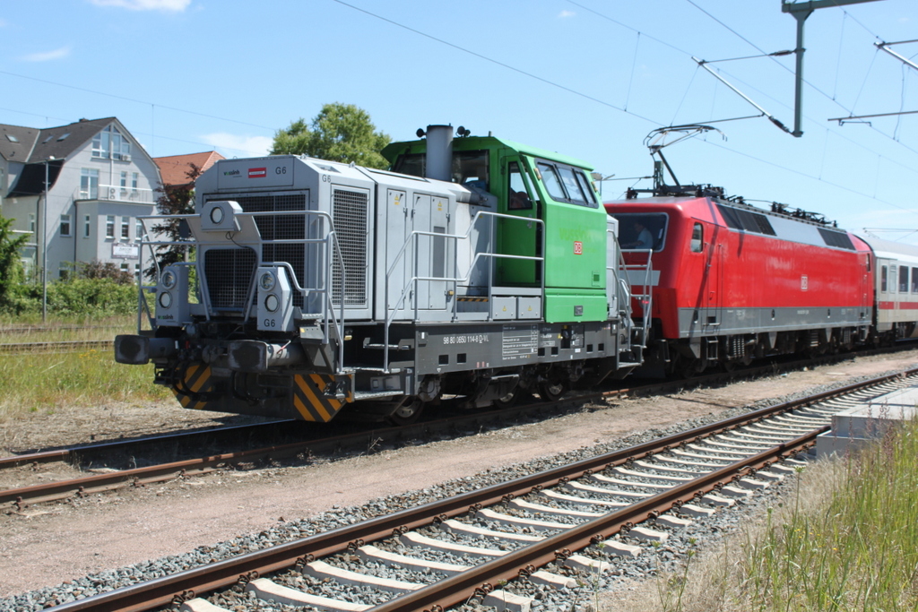 650 114+120 155 waren am 09.07.2017 im Rostocker Hbf.