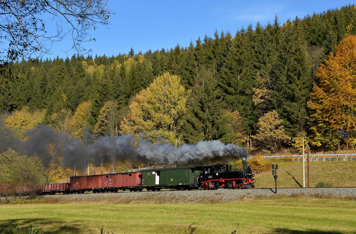 99 1590-1 bei einer Scheinanfahrt vor Schmalzgrube am 24.10.2015. I
