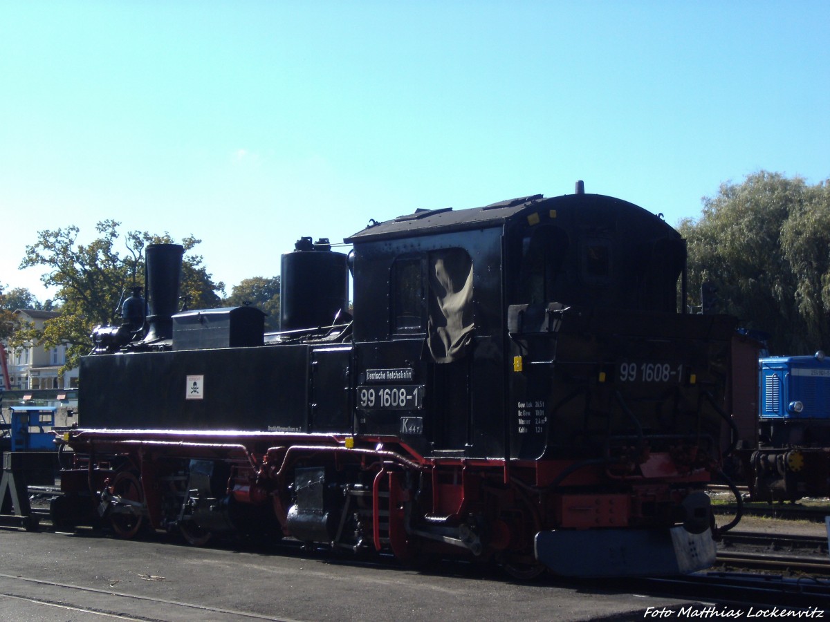 99 1608 abgestellt in Putbus am 2.10.13