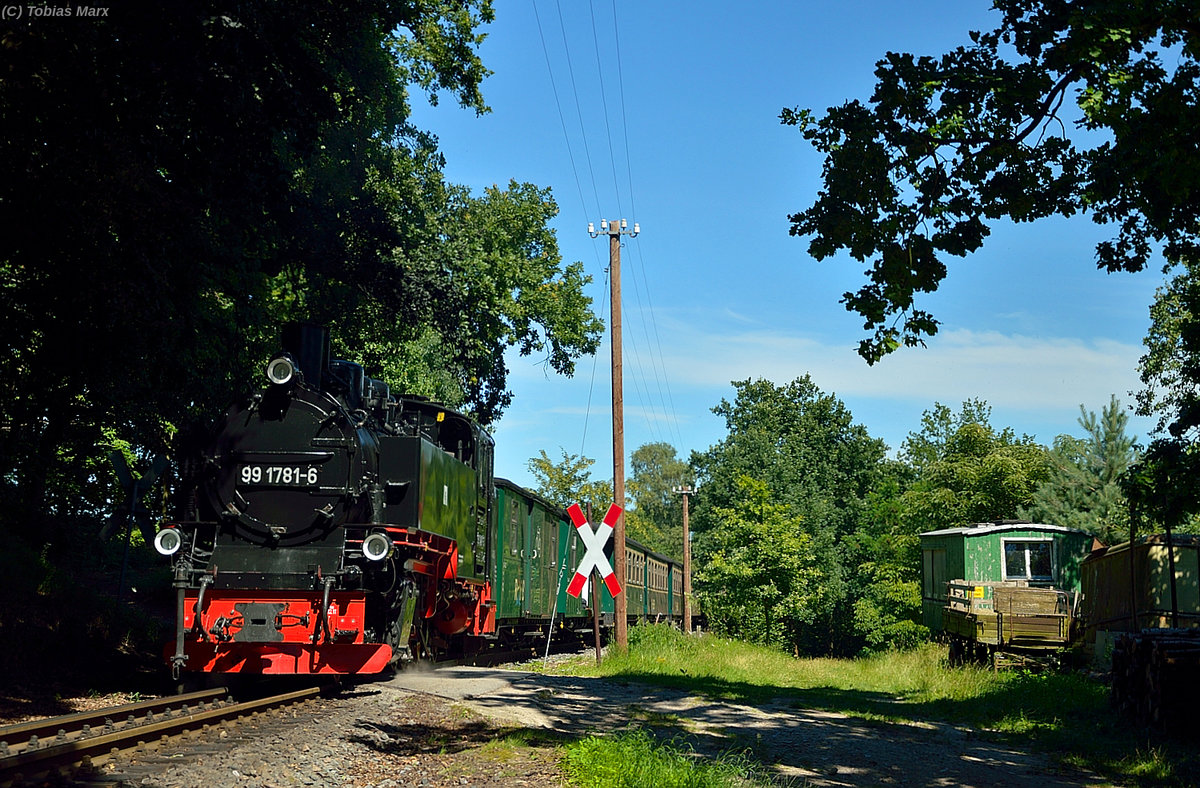 99 1781-6 mit P 106 vor Seelvitz am 21.07.2016