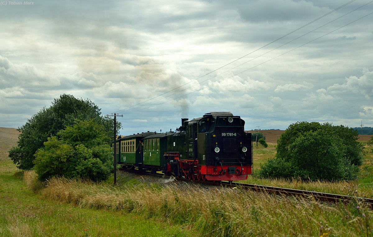 99 1781-6 mit P 109 vor Seelvitz am 18.07.2016