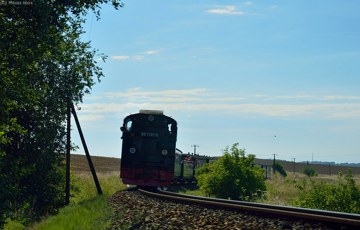 99 1781-6 mit P 109 vor Seelvitz am 21.07.2016