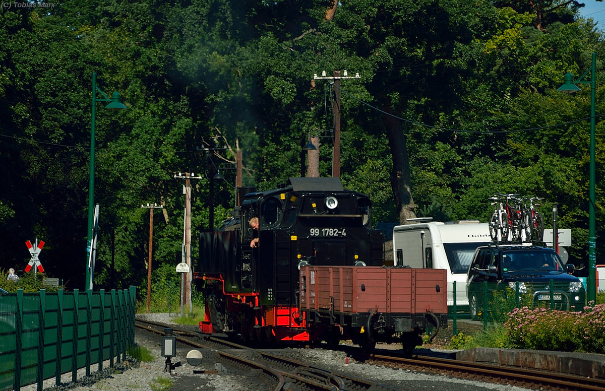 99 1782-4 beim rangieren mit dem Göhrener Kohlewagen am 22.07.2016