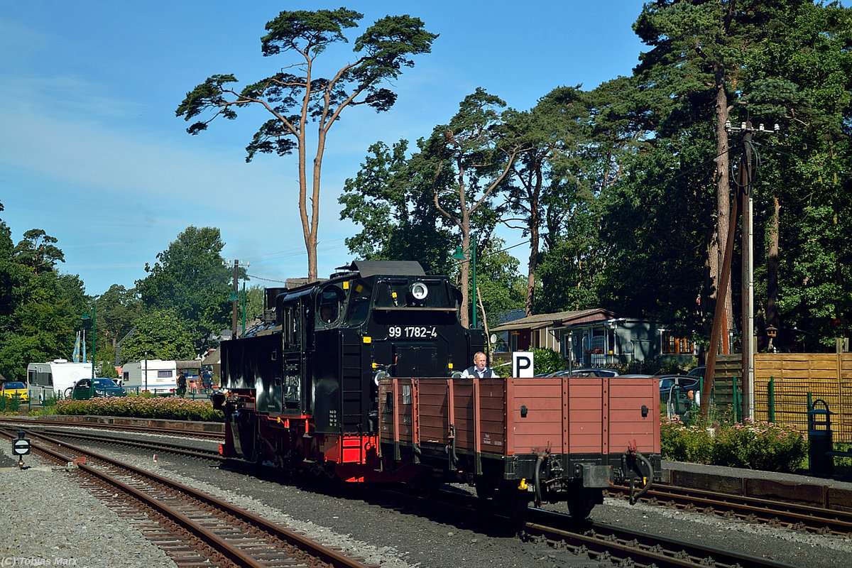 99 1782-4 beim rangieren mit dem Göhrener Kohlewagen am 22.07.2016