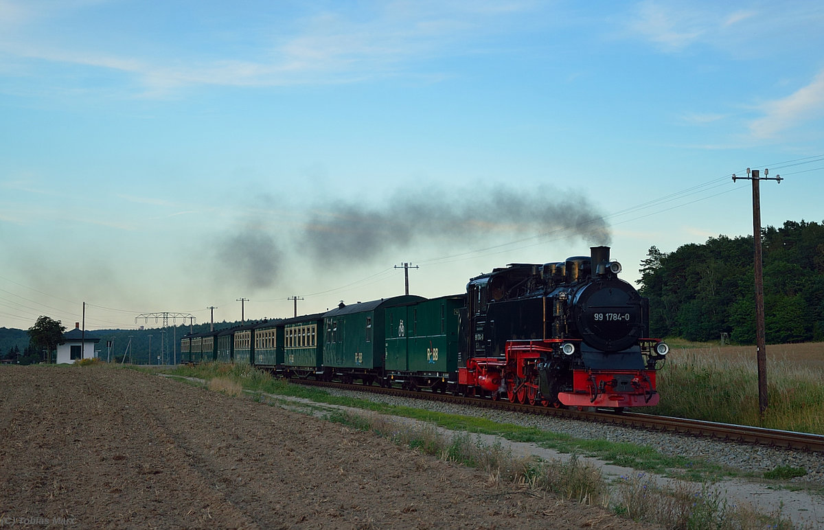 99 1784-0 bei der Durchfahrt durch Seelvitz am 22.07.2016 mit P 112