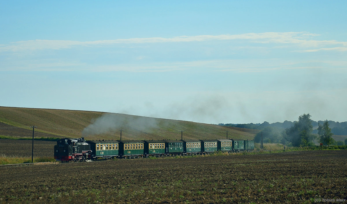 99 1784-0 mit dem P 111 kurz vor Seelvitz am 21.07.2016