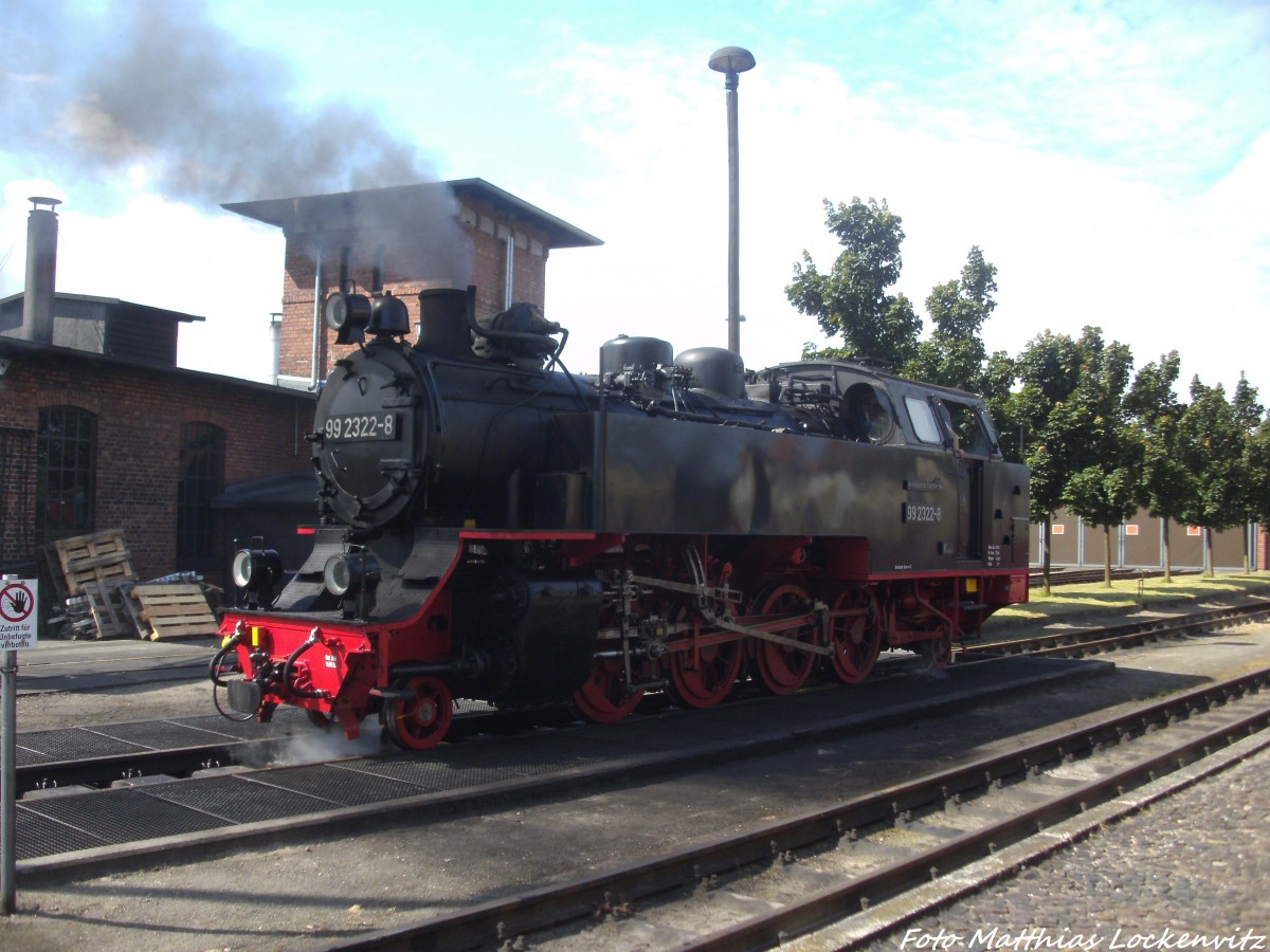 99 2322 der Mecklenburgischen Bderbahn  Molli  im Bahnhof Khlungsborn West am 13.7.14