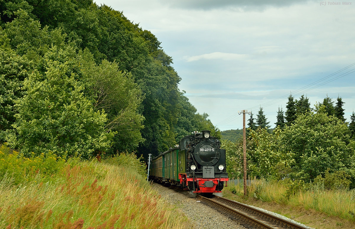 99 4011-5 mit P 108 vor Seelvitz am 18.07.2016