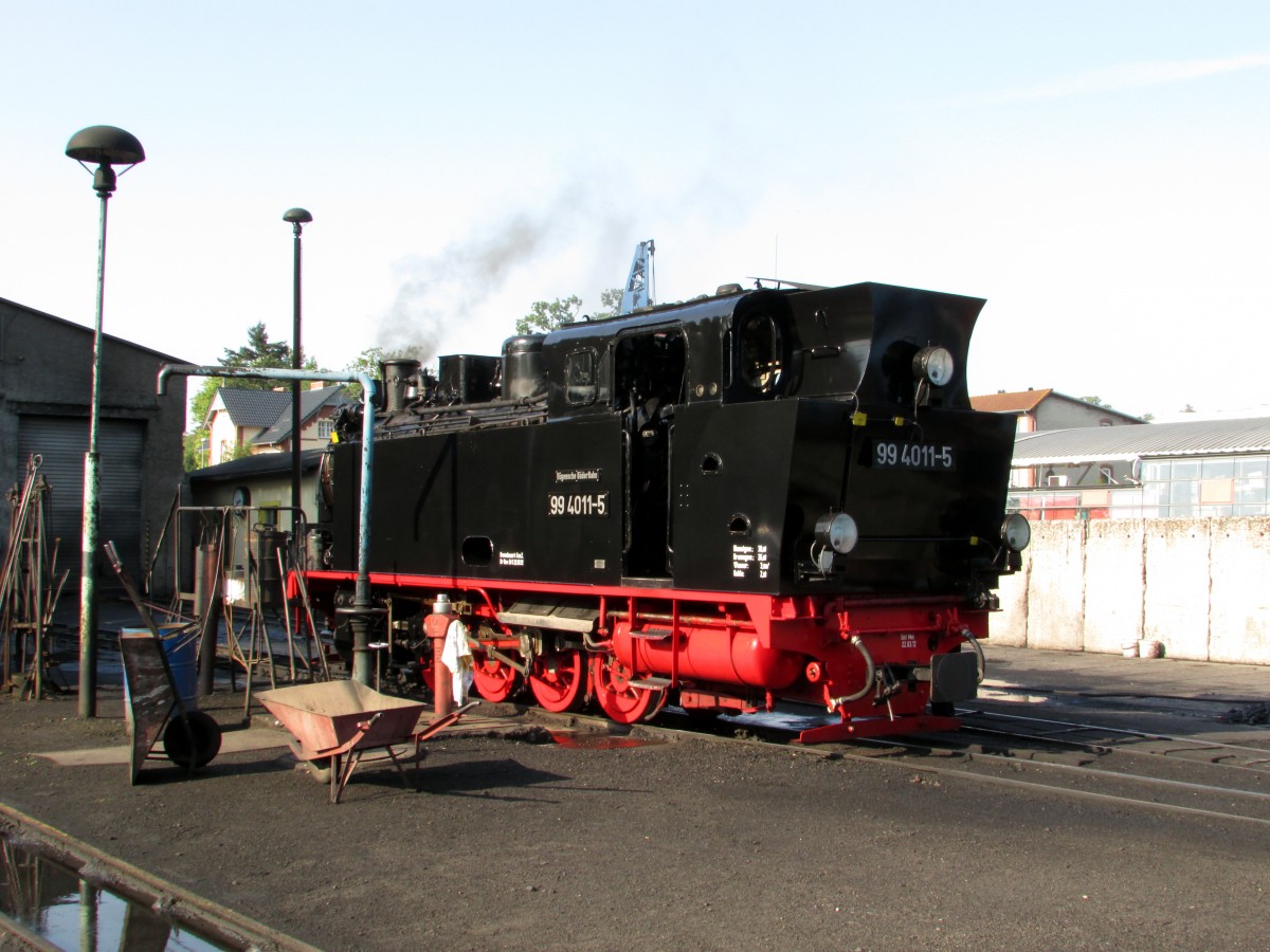 99 4011-5 stand am 03.08.2014 im BW Putbus und wartete auf ihre erste Tour.