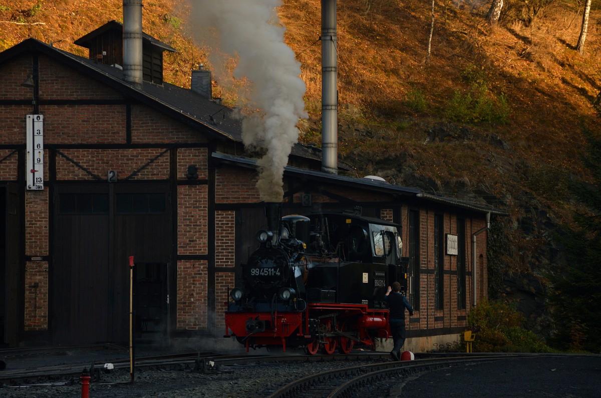 99 4511-4 am 24.10.2015 am Jöhstädter Lokschuppen.