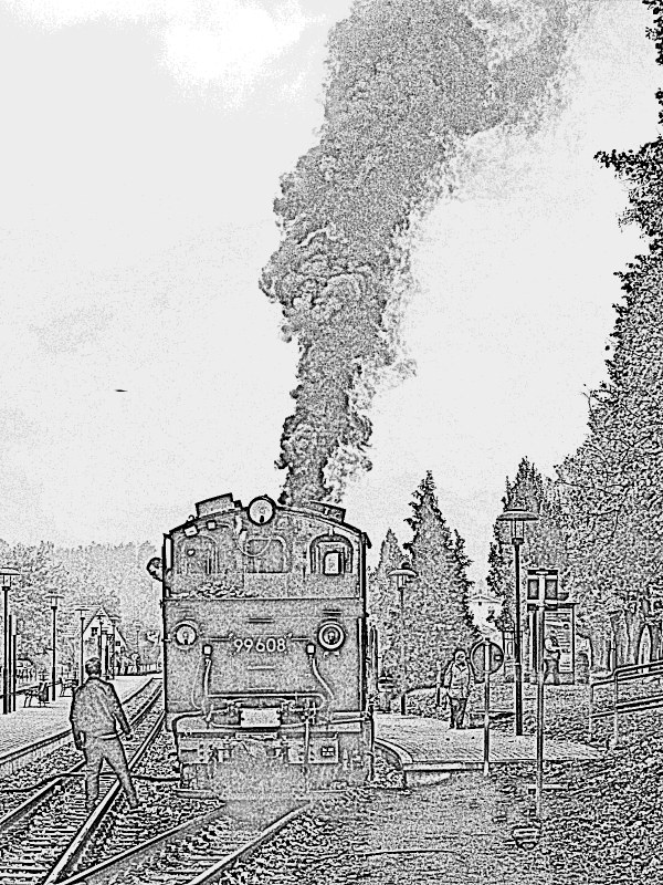 99 608 wie mit Bleistift gemalt in Binz am 13.Okt.2013