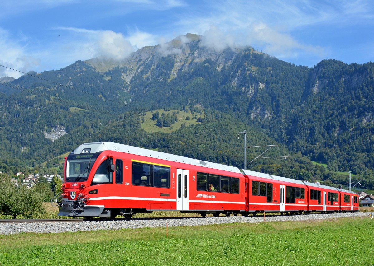 ABe 4/16 3104  Archilles Schucan  am 21.09.2013 als S 1 Schiers - Rhzns bei Malans