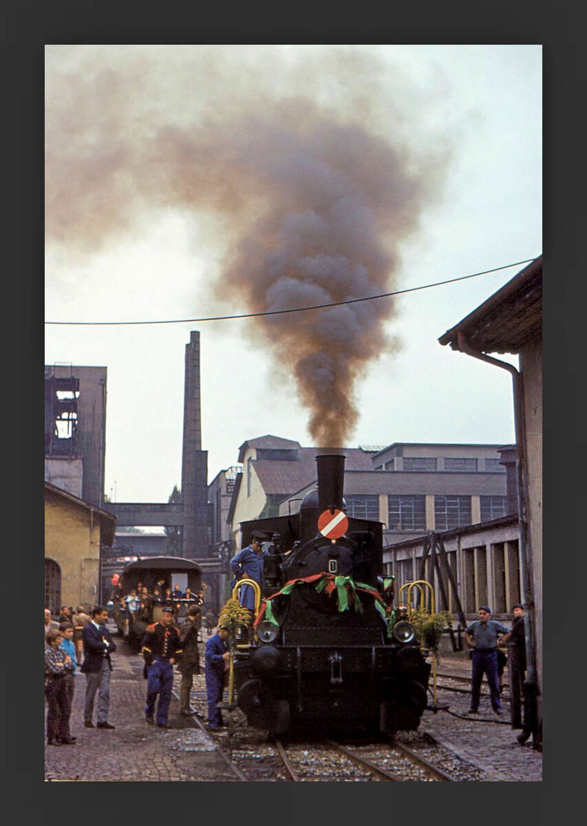 Abschied im Gaswerk. Die Berner Gaswerk-Dampflok am 31.August 1968. 