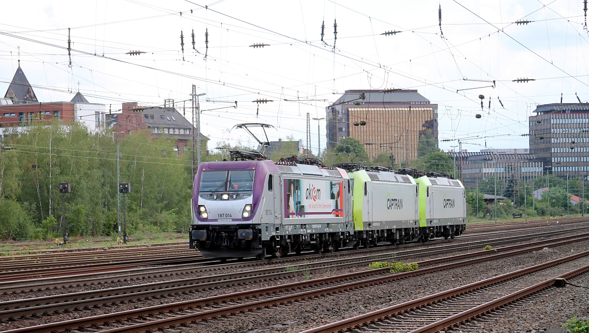 Akiem 187 014 + 185 503-0 + 185 533-7 Dsseldorf-Rath 11.07.2020