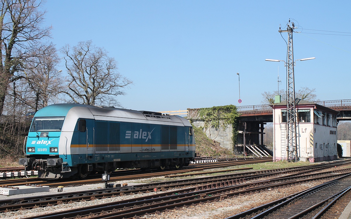 Alex 223 072-0 auf Rangierfahrt im Bhf Lindau/Bodensee. 27.03.2017