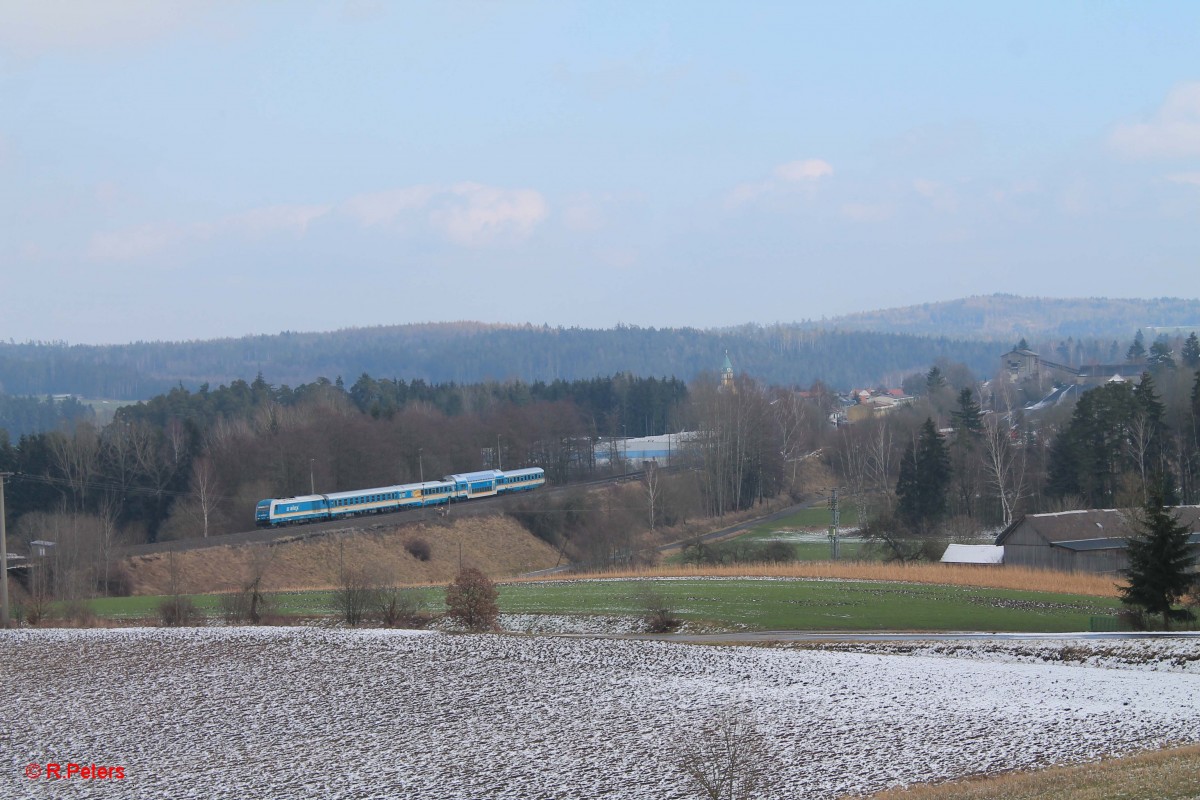 Alex verlässt Pechbrunn in Richtung Hof. 18.02.16