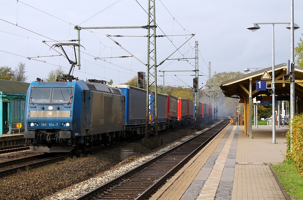 AlphaTrains/TXL 185 514-7 durchfährt hier mit dem DGS 98491 Schleswig am 20.10.2013