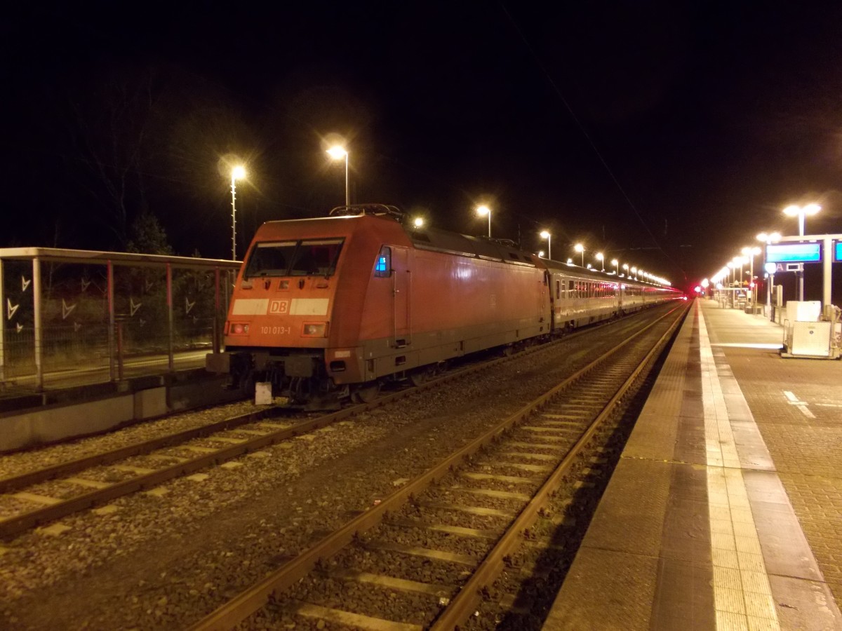 Am 11.Januar 2015 übernachtete die 101 013 in Binz.